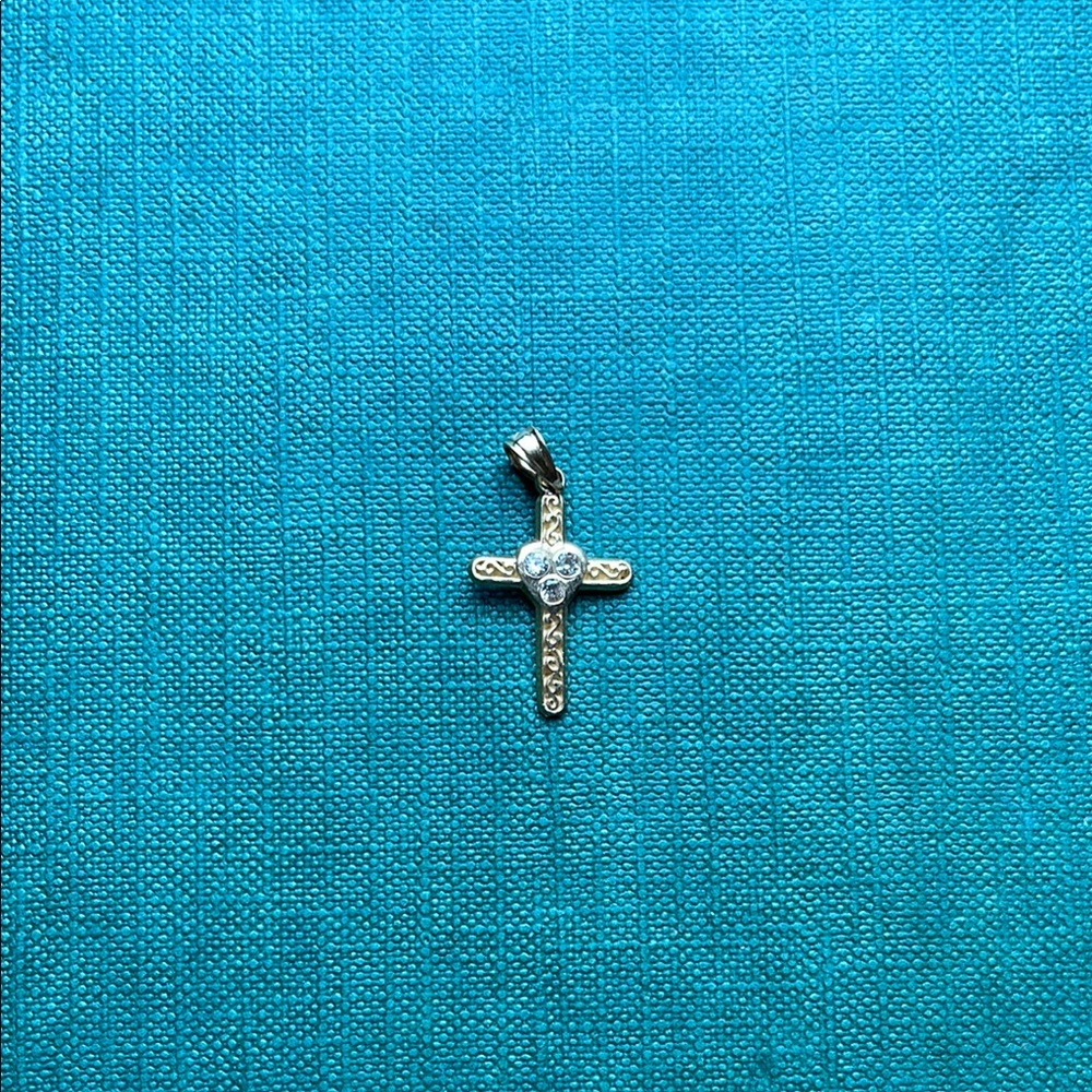 14k gold Cross Pendant with diamonds